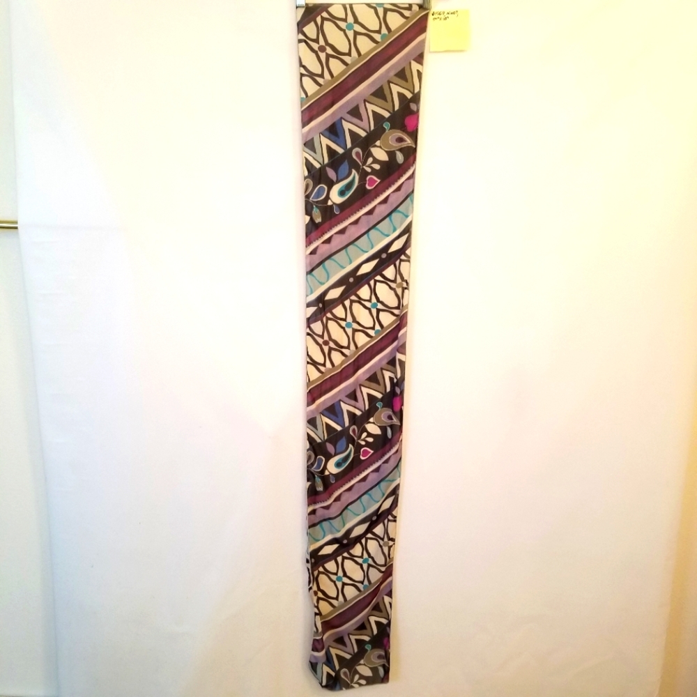 #1069 NWOT Paisley Aztec Pattern 59" x 10" Scarf
